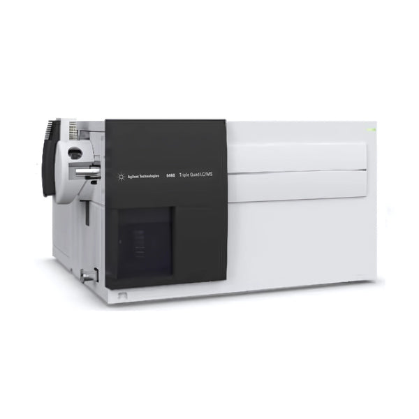 Agilent 6460 Triple Quadrupole LC/MS/MS System, high-sensitivity liquid chromatography tandem mass spectrometer for pharmaceutical research, environmental testing, food safety analysis, forensic toxicology, and industrial chemical applications.
