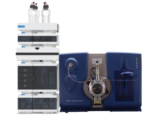 AB Sciex 4500 Triple Quadrupole LC-MS/MS with Agilent 1290 Infinity UHPLC – ultra-sensitive, high-throughput quantitative LC-MS/MS system for pharmaceutical, food safety, environmental, and clinical applications.