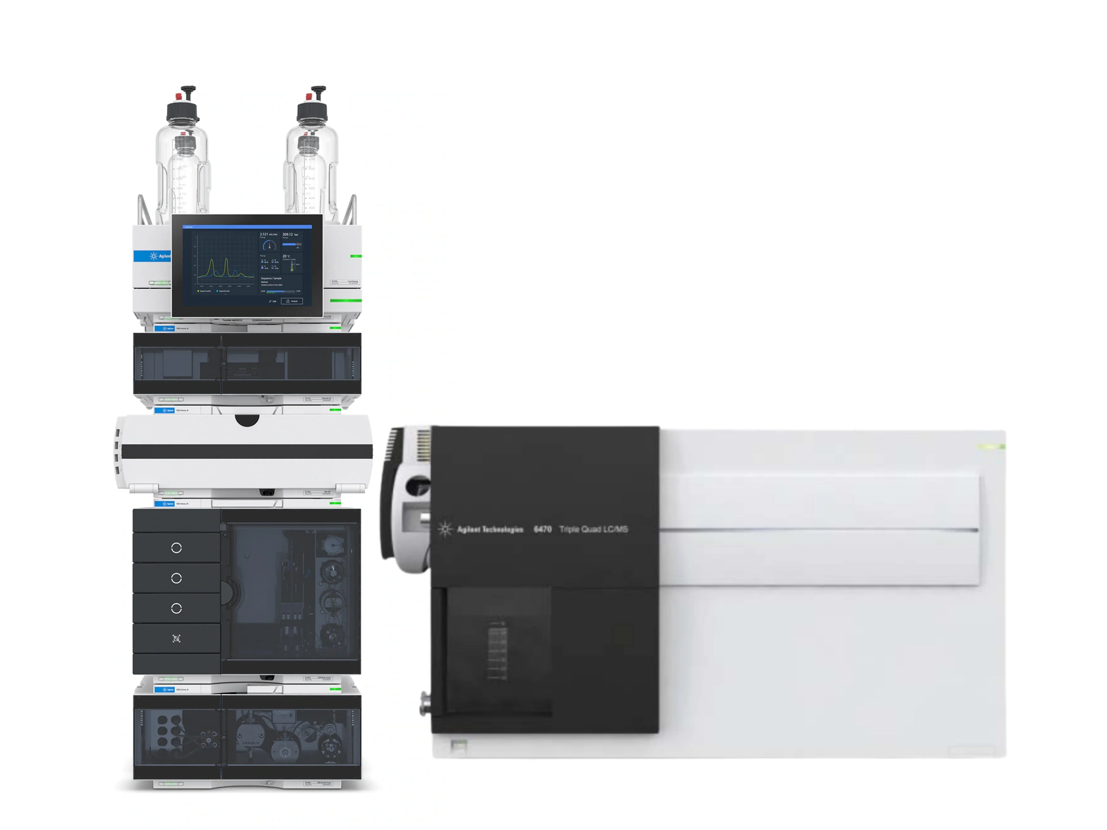 Agilent 1260 Infinity II LC with 6470 Triple Quadrupole LC-MS/MS  reliable high-sensitivity quantitative LC/MS system for pharmaceutical, food safety, environmental, forensic, and clinical research applications