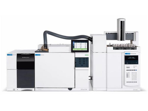 Agilent 5977B GC/MSD System with 8890 Gas Chromatograph and 7697A Headspace Sampler, advanced gas chromatography-mass spectrometry platform for environmental testing, food safety analysis, pharmaceutical research, forensic toxicology, and industrial chemical applications.

