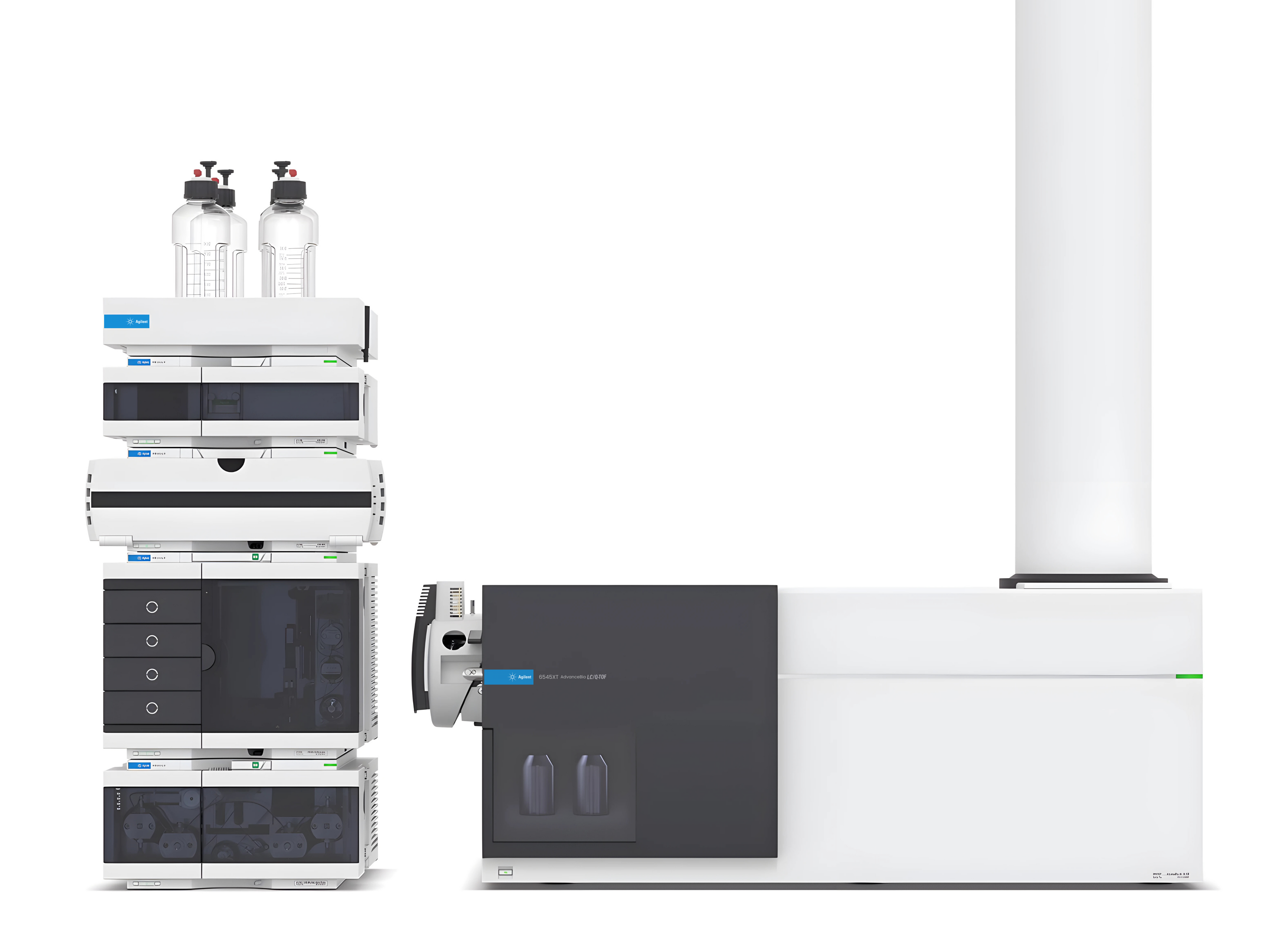 Agilent 6545XT AdvanceBio LC/Q-TOF with 1290 Infinity II Bio-Inert UHPLC high-resolution LC-MS system designed for biopharmaceutical analysis, proteomics, glycomics, and intact protein characterization with exceptional mass accuracy and bio-inert performance.