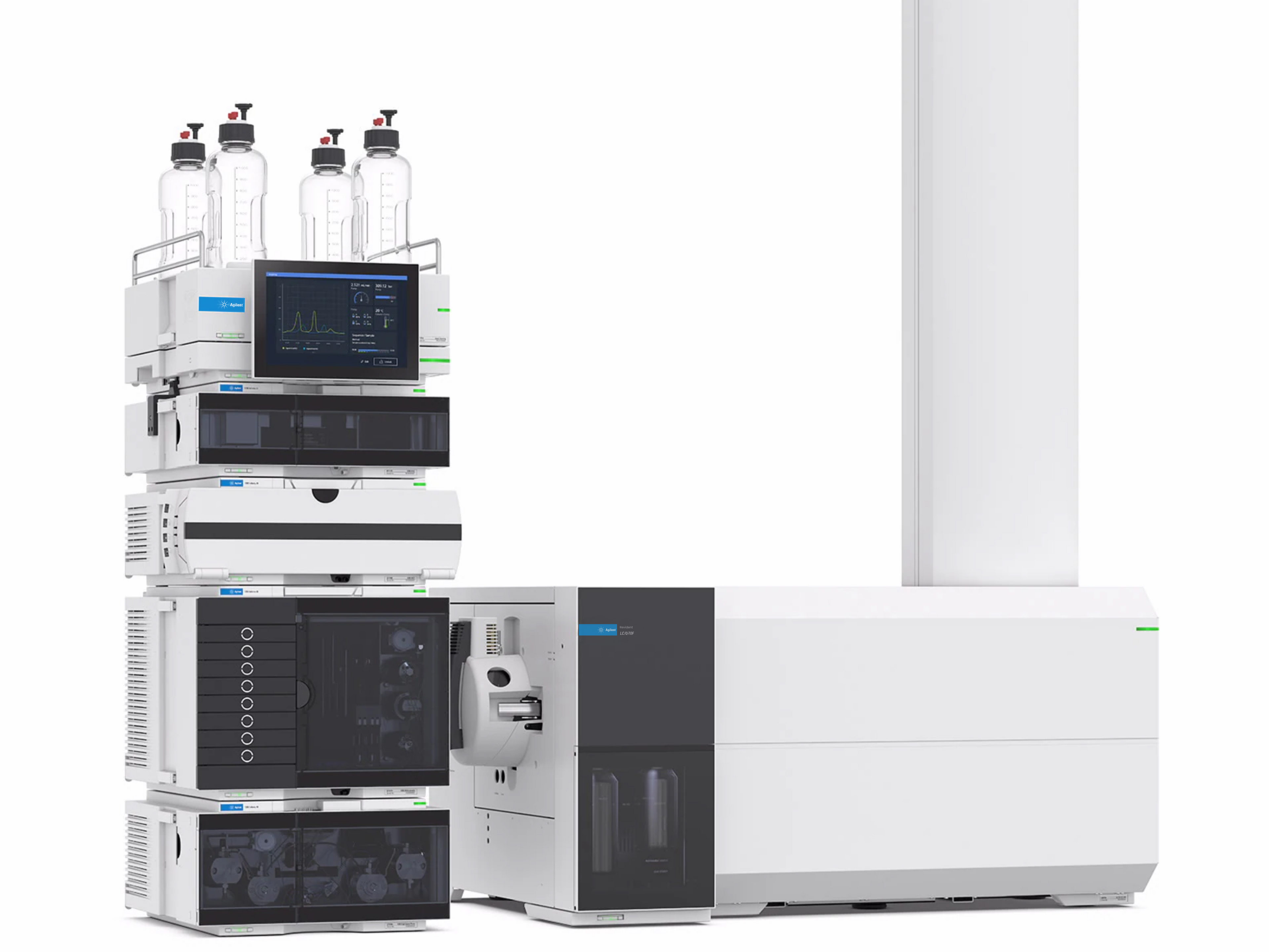Agilent Revident LC/Q-TOF with 1290 Infinity III UHPLC – high-resolution quadrupole time-of-flight LC-MS system optimized for small molecule screening, pharmaceutical development, metabolomics, food safety, and environmental analysis.