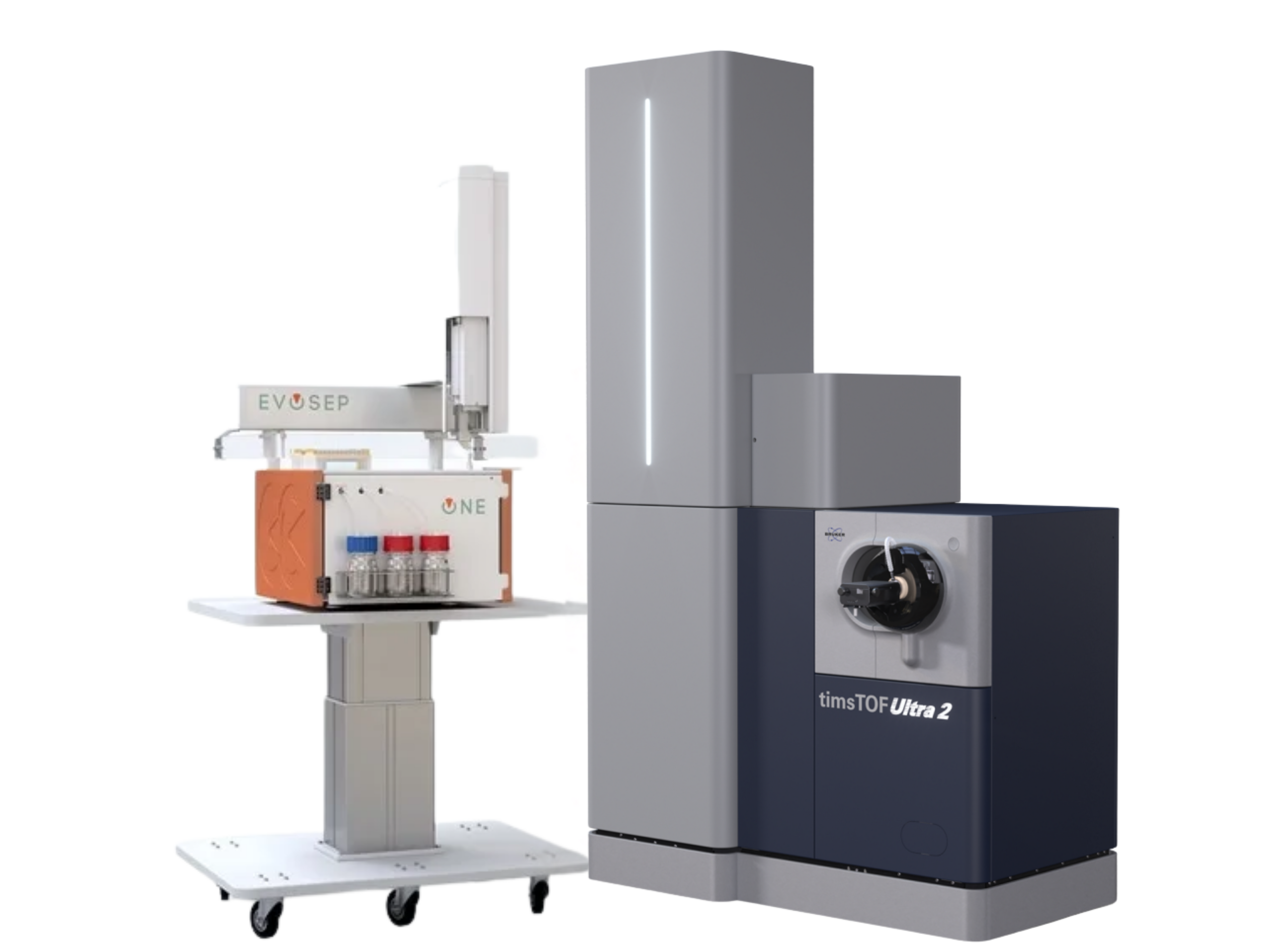 Bruker timsTOF Ultra 2 with Evosep One LC – high-throughput 4D TIMS-QTOF proteomics LC-MS/MS system for large-scale biomarker discovery, single-cell proteomics, and precision medicine.