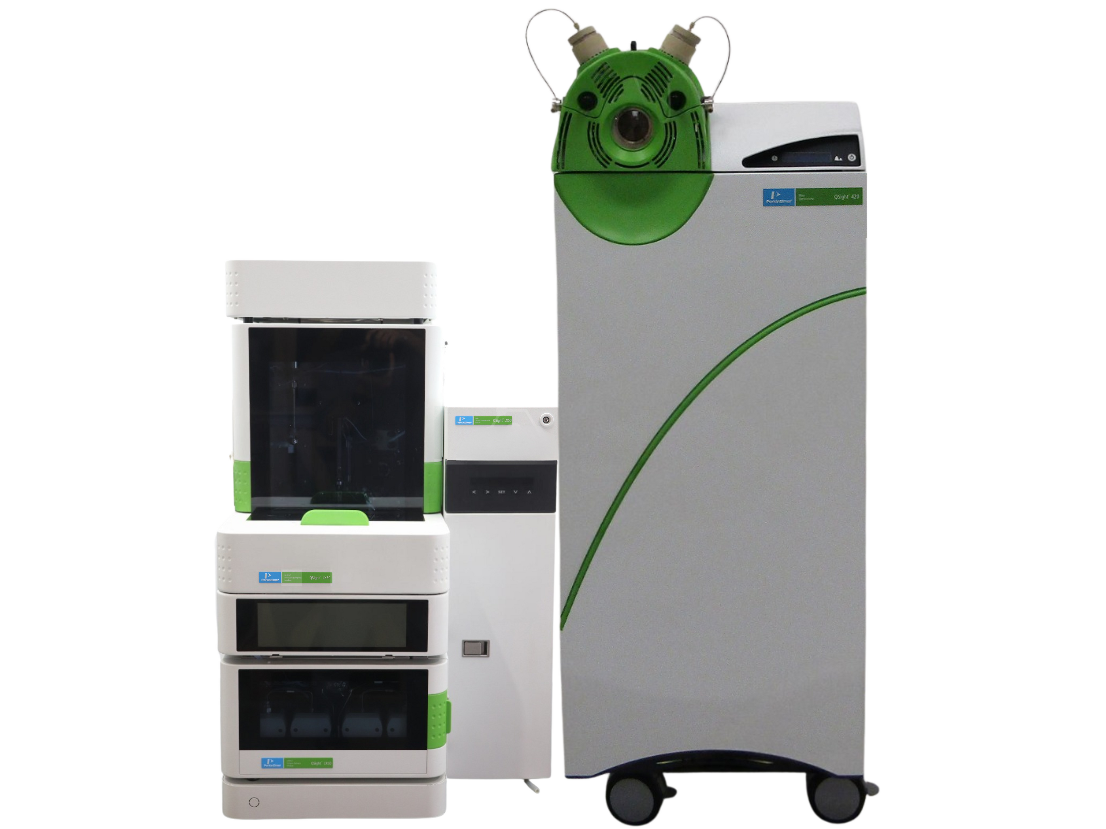 PerkinElmer QSight 420 Triple Quadrupole LC-MS/MS with LX50 UHPLC  high-sensitivity, robust targeted mass spectrometry system for food safety, environmental, pharmaceutical, and clinical toxicology applications.
