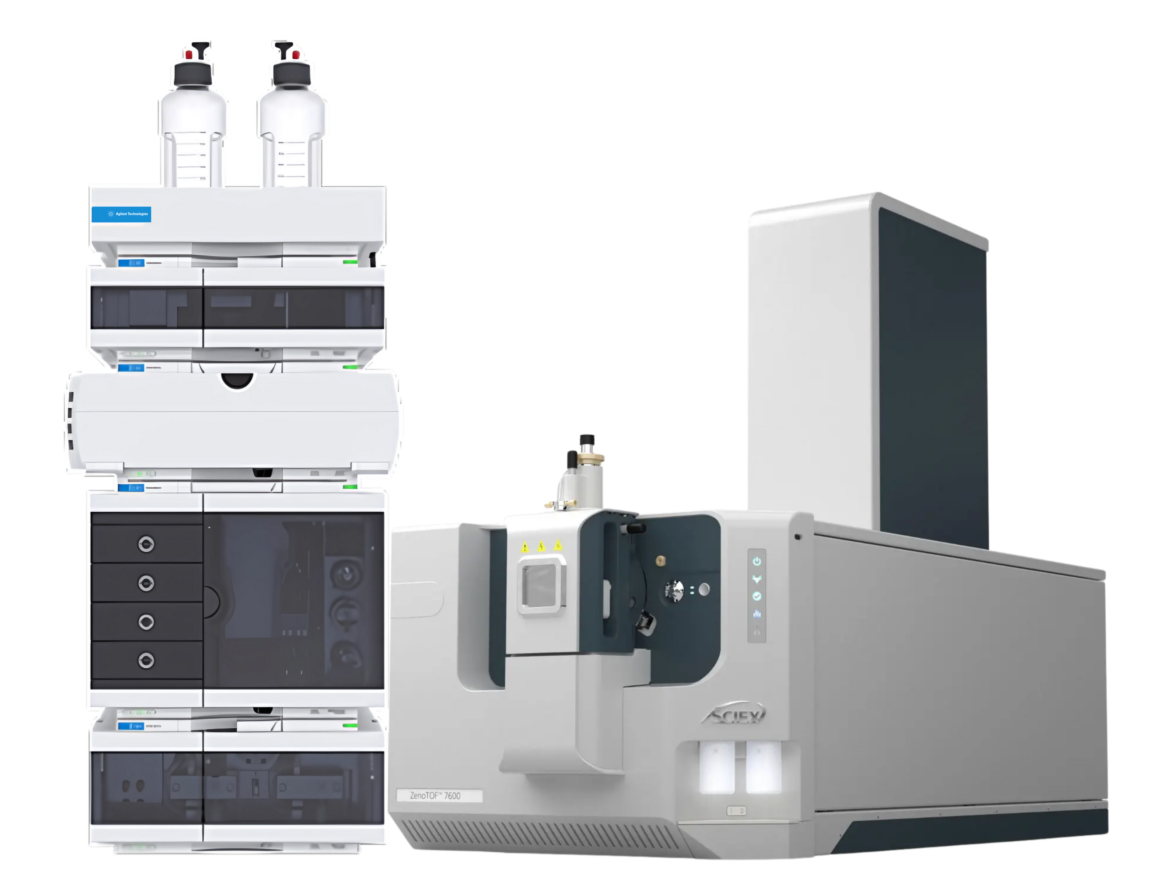 SCIEX ZenoTOF 7600 LC-MS/MS with Agilent 1290 Infinity II UHPLC advanced accurate mass QTOF system with Zeno trap technology for ultra-sensitive proteomics, metabolomics, pharmaceutical discovery, and translational research.
