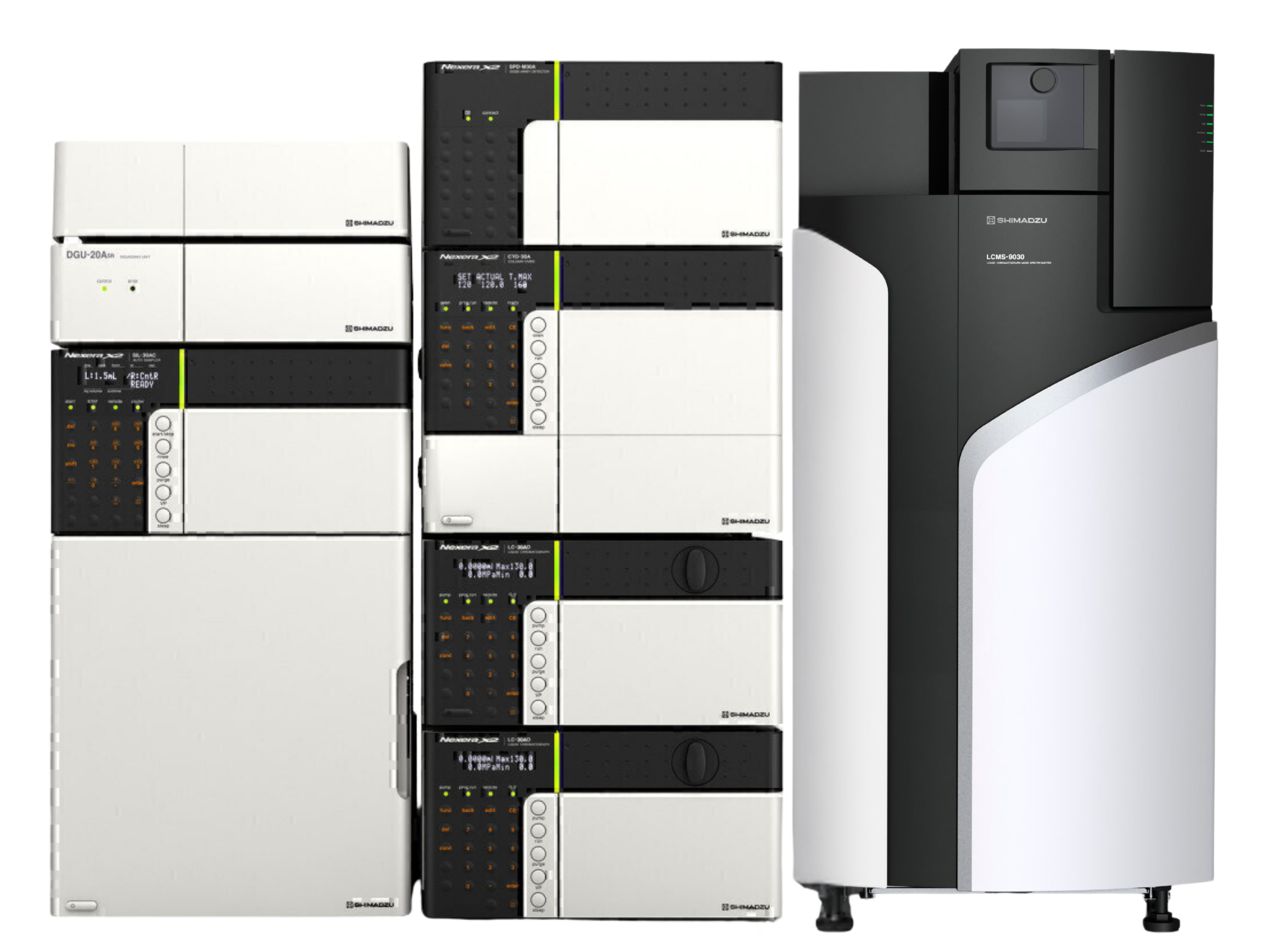 Shimadzu LCMS-9030 Q-TOF LC/MS with Nexera X2 UHPLC  High-resolution LC-MS/MS system combining powerful Q-TOF mass spectrometry with UHPLC precision for proteomics, metabolomics, and pharmaceutical research.