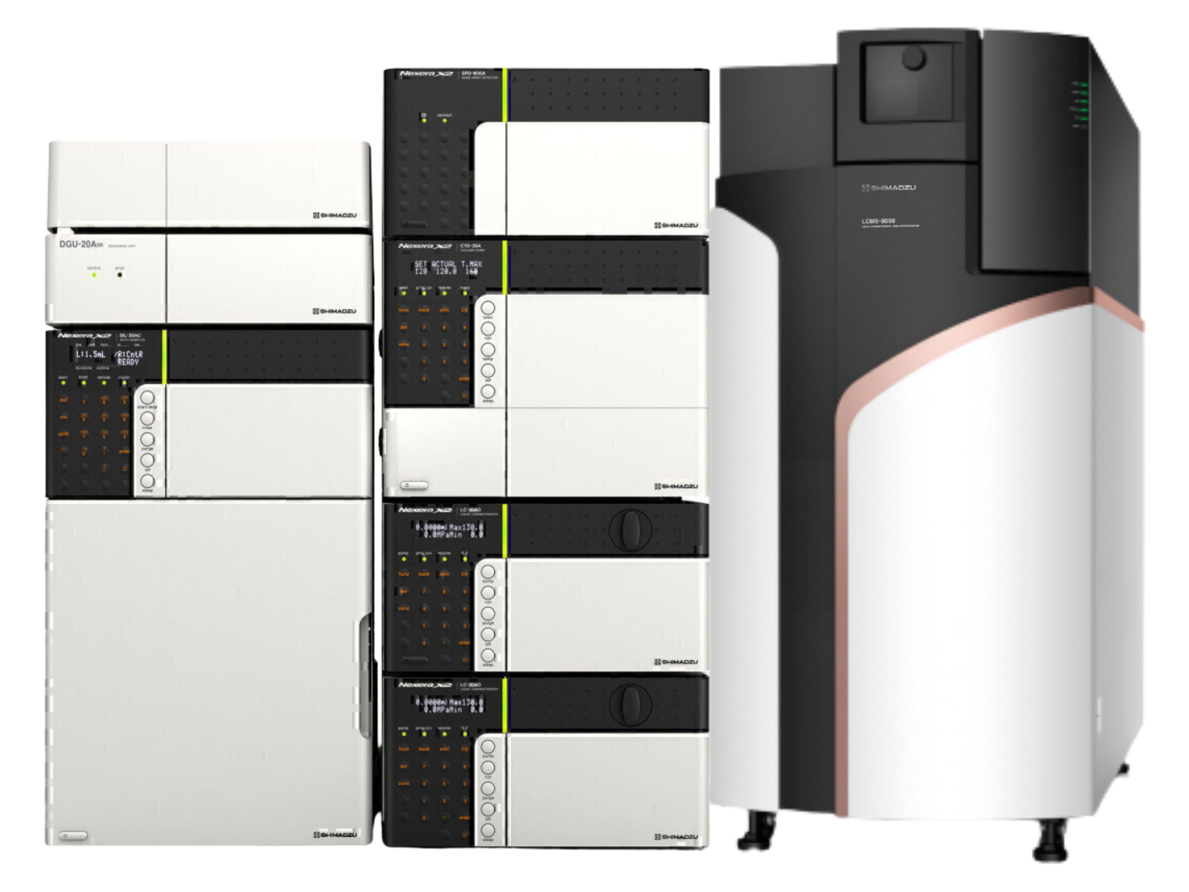 Shimadzu LCMS-9050 Q-TOF LC/MS with Nexera X2 UHPLC  fully integrated high-resolution LC-MS/MS system combining advanced Q-TOF accurate mass spectrometry with UHPLC precision for proteomics, metabolomics, pharmaceutical, food safety, clinical, environmental, and forensic applications.