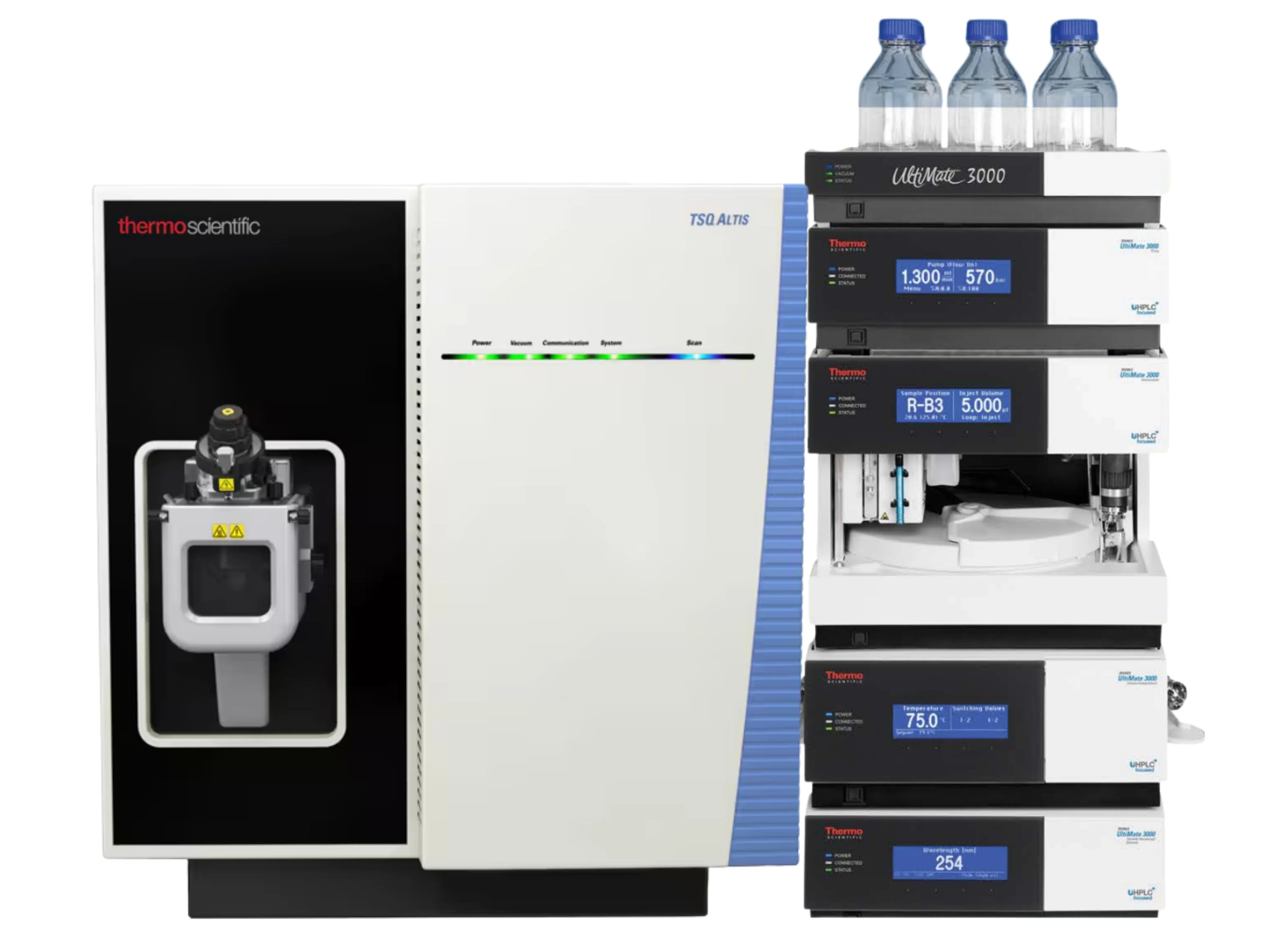 Thermo Scientific TSQ Altis Triple Quadrupole LC-MS/MS with UltiMate 3000 UHPLC  ultra-sensitive triple quadrupole LC-MS system for pharmaceutical, clinical, food safety, and environmental testing