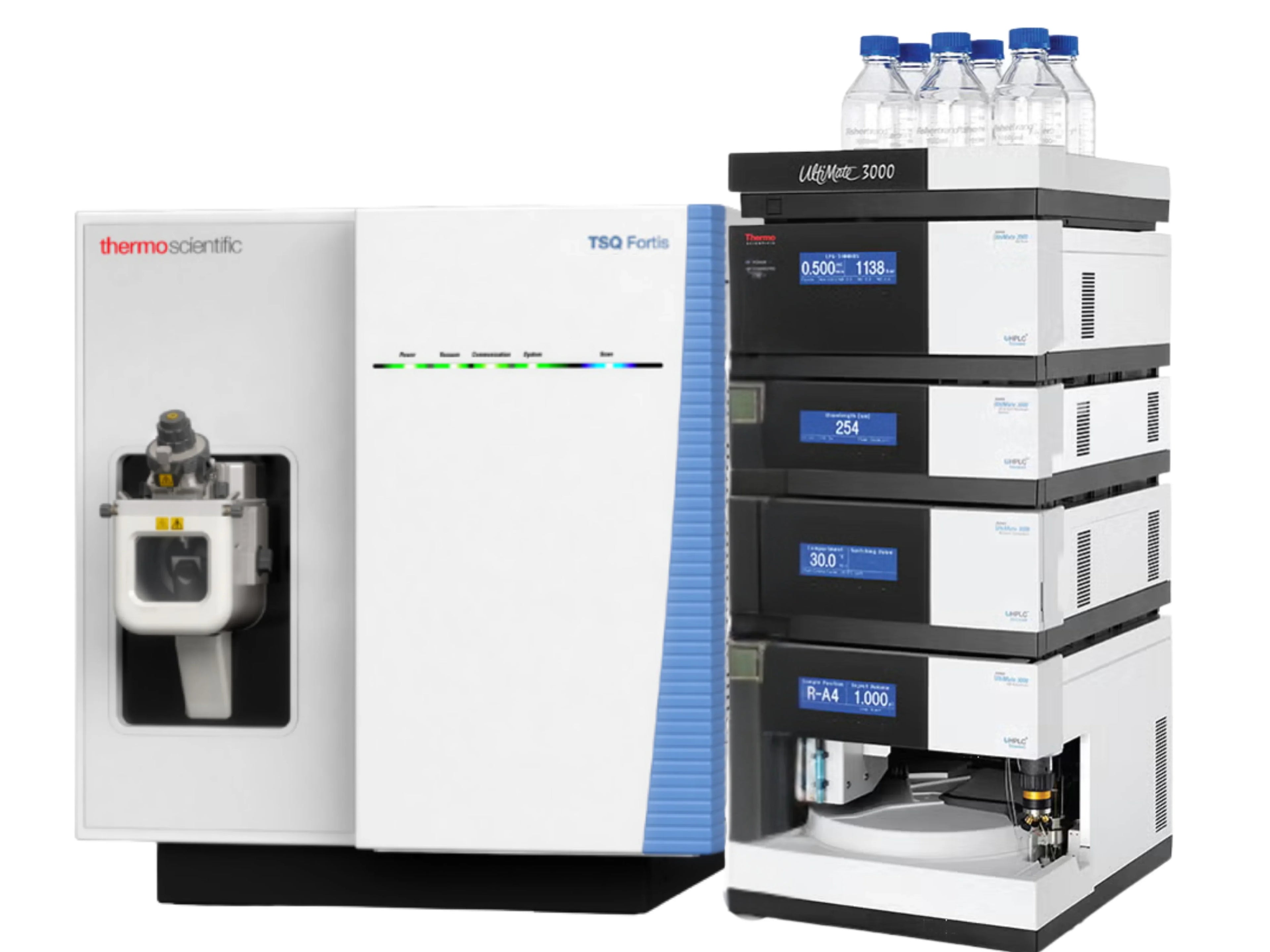 Thermo Scientific TSQ Fortis Triple Quadrupole LC-MS/MS with UltiMate 3000 UHPLC  robust and affordable LC-MS system for pharmaceutical, food safety, and environmental quantitative workflows