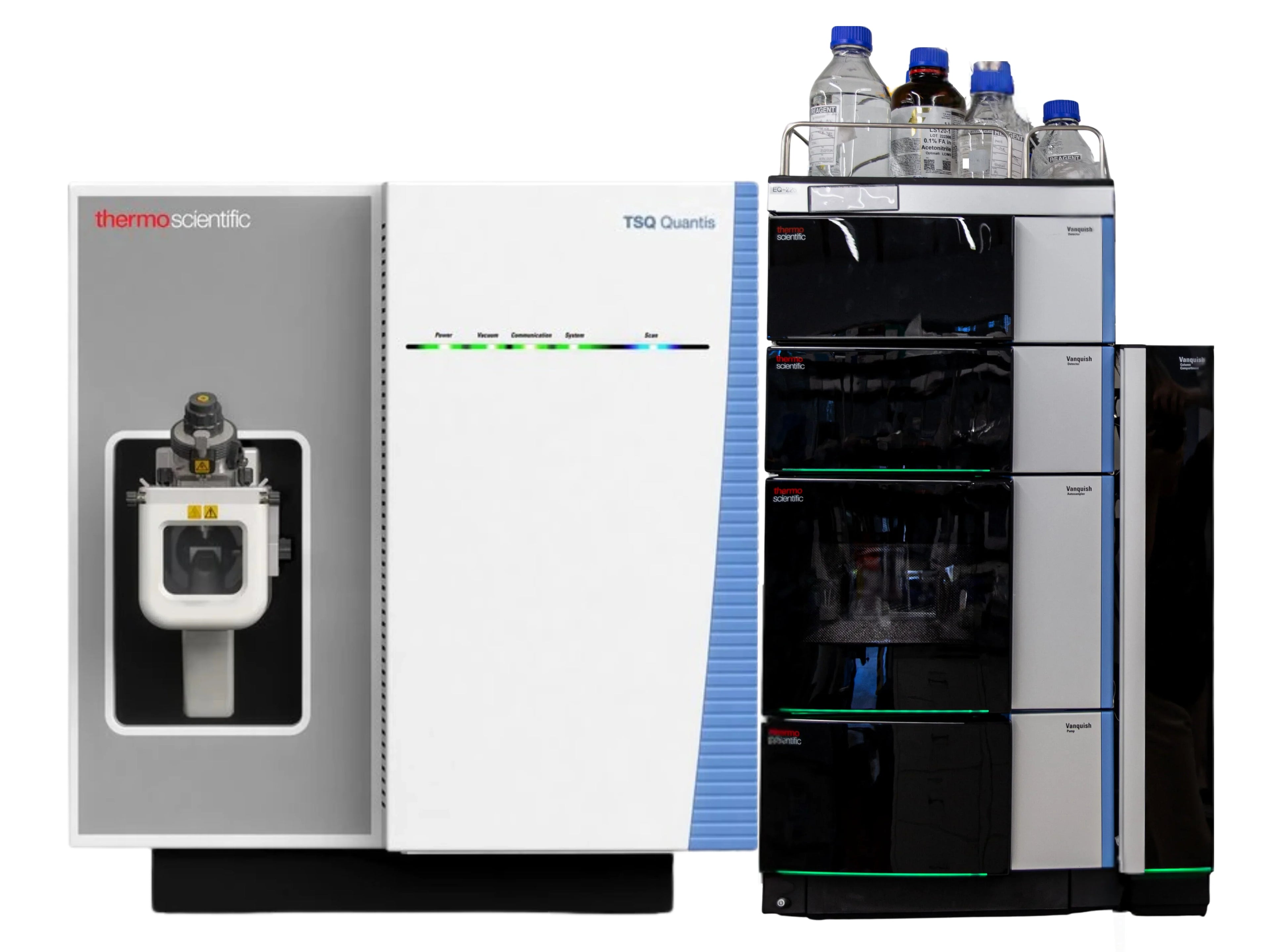 Thermo Scientific TSQ Quantis Triple Quadrupole LC-MS/MS with Vanquish UHPLC robust and reliable triple quadrupole LC-MS system for routine quantitative workflows in pharma, food safety, and environmental testing