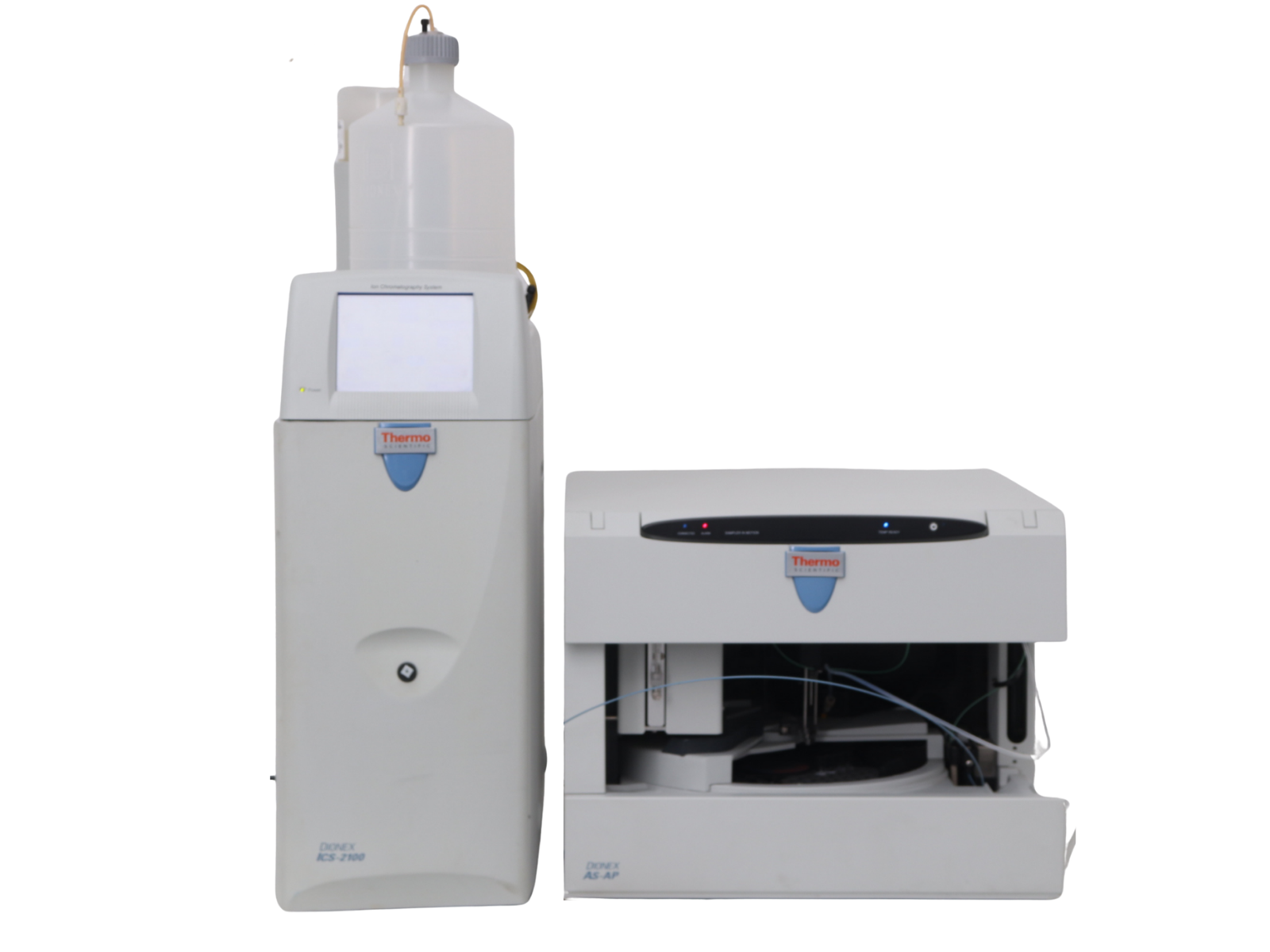 Thermo Scientific Dionex ICS-2100 Ion Chromatography System with AS-AP Autosampler  Automated RFIC system for high-throughput anion and cation analysis in environmental, pharmaceutical, food, and industrial labs