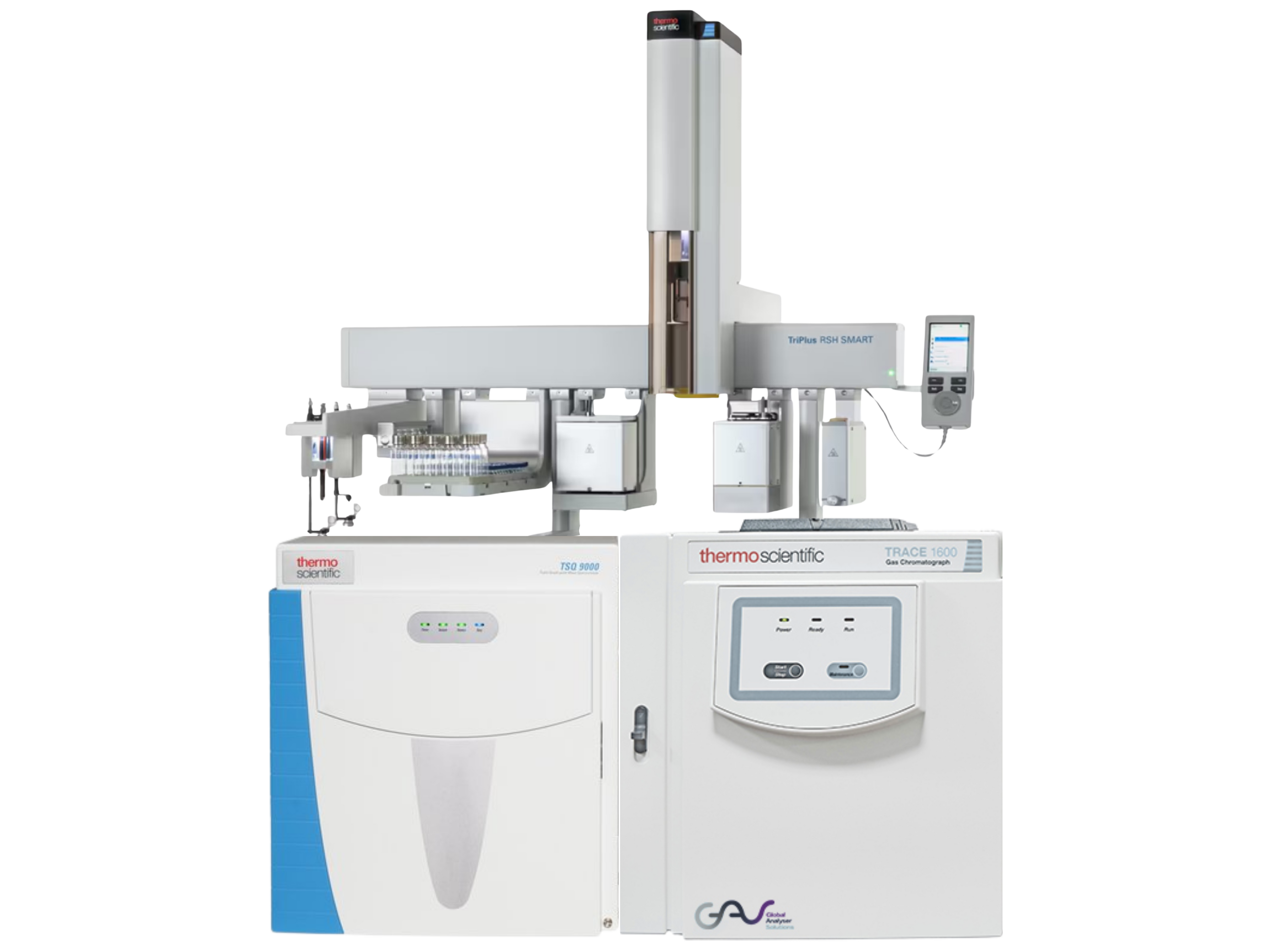 Thermo Scientific TRACE 1600 Gas Chromatograph with TSQ™ 9000 Triple Quadrupole GC-MS and TriPlus RSH Autosampler, advanced triple quadrupole GC-MS platform for environmental analysis, food safety testing, pharmaceutical research, forensic toxicology, and industrial chemical applications.
